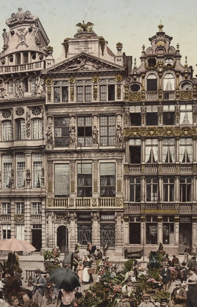 The guild houses of the Grand-Place and the flower market, around 1890